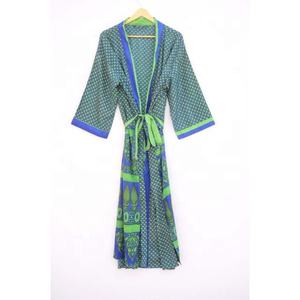 Kimono Vintage de seda para mujer, bata personalizada para damas de honor, camisón de seda, Maxi, para playa, novedad - Product Image 1