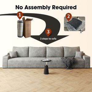 140 \ "moderno divano componibile in tessuto di velluto a coste componibile morbido divano imbottito per soggiorno camera da letto senza assemblaggio - Product Image 5