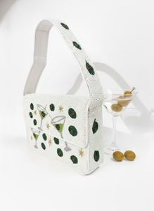 ALI FASHION ART AFA-03 Bolso Rectangular Hecho a Mano con Bordado de Poliéster Lavable, Diseño de Flor de Tulipán, Asa Roja, Artesanía Textil - Product Image 3