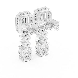 Exclusivos pendientes con diamantes cultivados en laboratorio de corte mixto, engastados en oro blanco de 18 quilates, ideales para fiestas, eventos glamurosos y regalos de lujo para mujeres. - Product Image 2