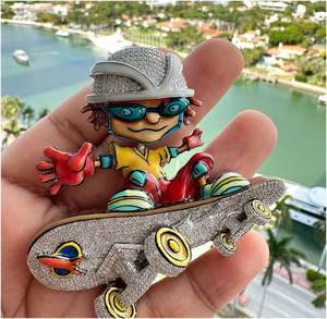 จี้ห้อยคอแฟชั่น CONCEPTION ดีไซน์การ์ตูน 3 มิติ ประดับเพชร VVS Moissanite คุณภาพสูง ชุบทองคำขาว 925 เงินแท้ สไตล์ฮิปฮอป - Product Image 4