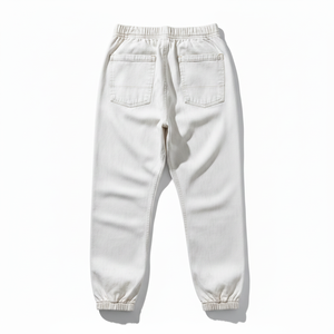 Jogging en toile blanche délavée à l'acide pour hommes. Fabriqués en toile de coton 100% premium, ces pantalons amples et légers offrent une touche unique. - Product Image 4