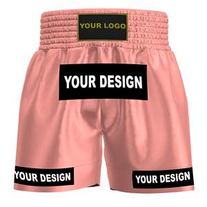 Shorts de Muay Thai personnalisés avec logo, en tissu satiné respirant et léger, pour entraînement en salle, avec ceinture élastique, vêtements de fitness pour hommes et femmes - Product Image 4