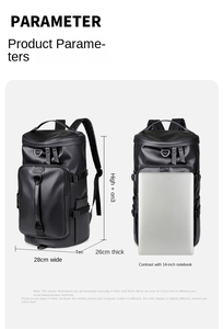 Mochila Deportiva Unisex de Cuero Genuino Plegable Estilo Vintage 20-35L Resistente al Agua con Cierre de Cremallera y Correa Ajustable, Color Personalizable - Product Image 2