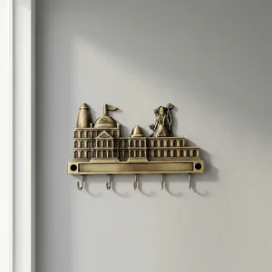 KELLTON Decorative Temple Design Zinc Wall Hook Hanger Ethnic Indian Style Antique Finish Multifunction Coat Hook Wall <b>Rack</b> - Product Image 3