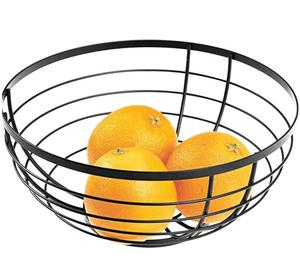 Canasta de Alambre Negra de Calidad al por Mayor, la Más Vendida, Reutilizable, para Cocina, Frutas, Almacenamiento y Decoración del Hogar - Product Image 1