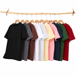 Camiseta de Algodón Puro de 200g para Hombre, Talla Grande, Corte Ajustado, Color Sólido, con Logotipo Bordado Personalizado OEM, Precio de Fábrica China Bangladesh - Product Image 1