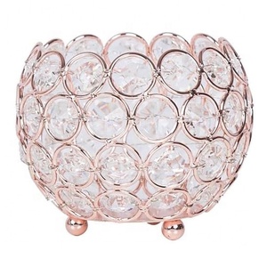 Soporte para velas de té de cristal, soporte para cuenco votivo brillante, Metal dorado de calidad para decoración del hogar para inauguración de la casa - Product Image 5