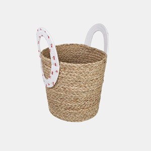 Eco Friendly Handmade Water Hyacinth Kids <b>Storage</b> Basket With Handle Animal Face Woven Toy Basket Nursery Organizer Wholesale - Product Image 1