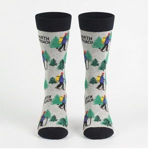 North Proach Crew <b>Socks</b> Hiking Cartoon Pattern <b>Breathable</b> Outdoor Sports <b>Socks</b> for Adults Spring Season - Product Image 1