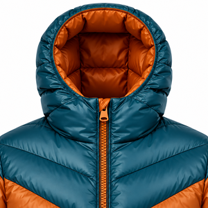 Veste d'hiver matelassée pour hommes en gros |   Manteau chaud imperméable et isolé à capuche avec design color block |   Style décontracté au quotidien - Product Image 3