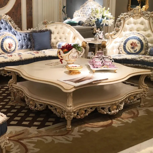 Juego de Sofás Seccionales Tapizados de Lujo, Madera de Caoba Sólida, Estilo Francés, Muebles Tallados para Sala de Estar, Personalización Disponible - Product Image 5