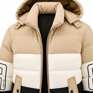 Veste matelassée d'hiver pour homme avec capuche, fermeture éclair, col montant, coupe-vent, vêtement d'extérieur décontracté - Product Image 6