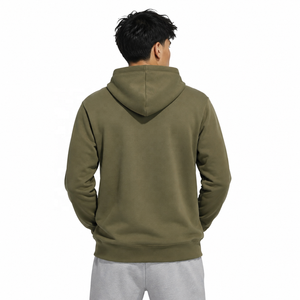 Sweat-shirt à capuche vert pour homme, coupe classique, en molleton de coton, décontracté, pour l'automne, avec poche - Product Image 2