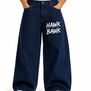 Pantalones Anchos Casuales para Hombre, Estilo Urbano, de Algodón de Peso Medio, Lavado Regular, Jeans Casuales de Primavera para Mujer - Product Image 1