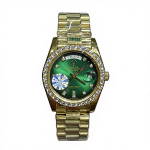 Reloj de Pulsera de Cuarzo para Hombre, de Lujo, en Acero Inoxidable Miyota, con Escala Romana, Cristal con Incrustaciones de Diamantes, 41mm, Resistente al Agua - Product Image 1