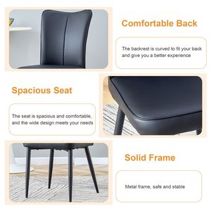 Tavolo da Pranzo Moderno Bianco con Effetto Marmo, Piano in Vetro, Base in MDF Nero e Gambe in Metallo Nero, Set Tavolo e Sedie - Product Image 6