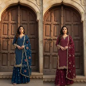 Presenting New Designer Party Wear Siqunce Work Top-Plazzo And Dupatta Set - Product Image 2