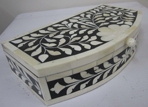 Handmade Bone Inlay Decorative <b>Box</b> with Lid Wooden Jewellery Organizer for Coffee Table and <b>Vanity</b> Display - Product Image 4