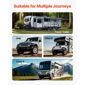 2 Pezzi Cunei di Livellamento Curvi per Camper, Accessori Esterni per RV, Capacità 8818.5 libbre, Altezza Massima di Livellamento 4 Pollici - Product Image 3