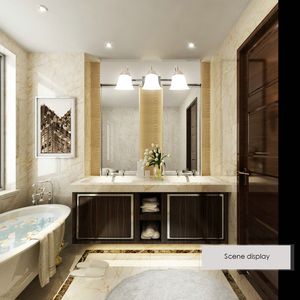 Lampada da Bagno a LED Dimmerabile a 3 Luci con Vetro in Alabastro, Illuminazione per Bagno - Product Image 6