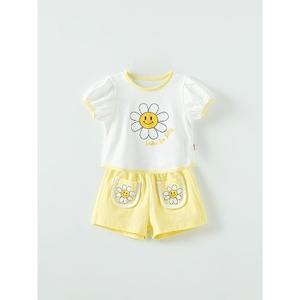 Conjunto de Ropa con Estampado Floral Estilo Coreano OZKIZ para Niñas, 100% Algodón, Moda de Verano para Edades de 2 a 7 Años, Venta al por Mayor - Product Image 1