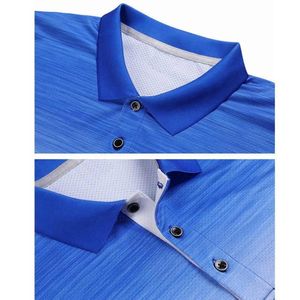 <b>Men's</b> Gradient Color Short Sleeve Polo Shirt Regular Fit Casual Knitted Quick Dry <b>Top</b> with Logo Front - Product Image 6