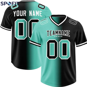 Maillot de football américain sur mesure, nouveau design, 100% polyester, haute qualité, nom d'équipe personnalisé, grande taille, col en V, manches courtes - Product Image 4