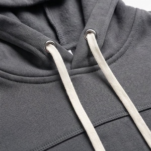 Ensemble de survêtement gris à capuche pour homme, couleur unie, décontracté, manches longues, pantalon à cordon de serrage, coupe régulière, 100 % coton, pour l'automne - Product Image 4