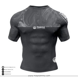 T-shirt de compression à manches courtes sublimé UPF50+ respirant et écologique, idéal pour l'entraînement MMA et la gym – Meilleure vente - Product Image 5