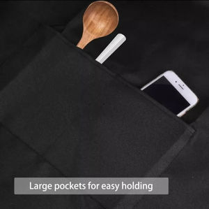Tablier de cuisine personnalisé de haute qualité, durable, en toile, avec sangles réglables en cuir pour le cou, poche intégrée, idéal pour la restauration, les bars et le travail. - Product Image 3