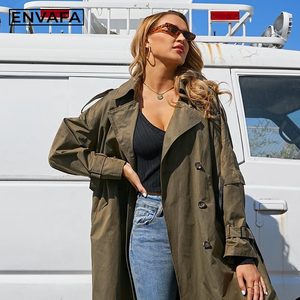 New Fashion Customize OEM Tall <b>Trench</b> <b>Coat</b> With Belt <b>Trench</b> Peacoat Double Breasted Raincoat Spring Autumn Jacket - Product Image 1