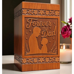 Personalized Dad Memorial Urn: Handcrafted Rosewood, Engraved Family Design Memorial Keepsake by AYAANS - Product Image 3