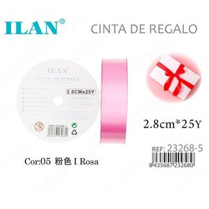 Nastro regalo Ilan 2,8 cm x 25Y colore rosa per confezioni - Product Image 1