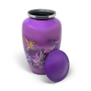 Urne funéraire LU ASHES URN TWO WHITE ROSES, style américain, capacité de 200 pouces cubes, garantie 1 an, pour commémoration adulte, fabriquée à Uttar Pradesh - Product Image 1