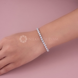 Premium Design Round Shape Diamond <b>Bracelet</b> & <b>Bangle</b> Lab Grown Diamond <b>Bracelet</b> with VVS Clarity for Sale Export From india - Product Image 4