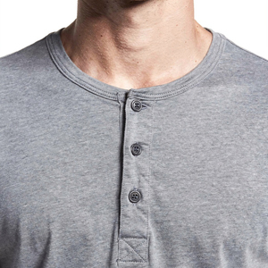 Men's Summer Henley T-Shirt Regular Fit Casual Wear Henley Tee Shirts Men 100% Cotton Long Sleeve Henley <b>TShirt</b> Men - Product Image 5