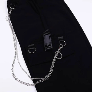 Pantalon cargo gothique taille haute pour femme, jeans baggy en denim style streetwear, vente en gros à faible MOQ, à prix abordable - Product Image 6