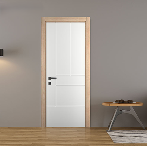 Marco de Puerta Precolado Moderno Impermeable de Apertura Lateral de Madera Compuesta PVC para Interiores, Puerta de Entrada de Madera para Apartamento, Dormitorio, Baño - Product Image 3