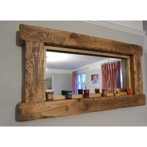 Espejo de Pared con Marco de Madera Reciclada Rústica, Hecho a Mano, Venta al Por Mayor |   Aqdus Saleem - Product Image 3