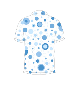 Polo pour homme blanc et bleu à pois, personnalisable par sublimation, manches courtes, décontracté, respirant, léger, pour le golf - Product Image 5