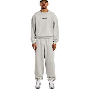 <b>Mens</b> Casual Crew Neck <b>Top</b> and Elastic Cuff Joggers Two Piece Relaxed Fit Tracksuit with Drawstring Waist <b>Long</b> <b>Sleeves</b> OEM Lounge - Product Image 1