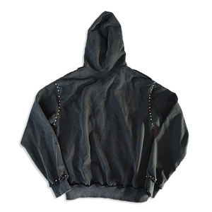 Sweat à capuche pour homme en coton 500 g/m² à coupe ample, avec logo personnalisé, imprimé et effet empilé - Product Image 2