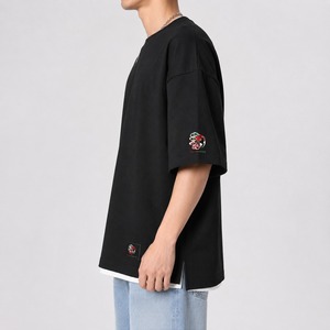 เสื้อยืดโอเวอร์ไซส์ผ้าฝ้ายถักเนื้อนุ่มใส่สบายสำหรับฤดูร้อน คอกลมเรียบง่าย สไตล์ลำลอง เสื้อยืดโอเวอร์ไซส์ผู้ชาย - Product Image 2