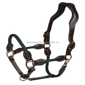 Customized Bulk Supply handcrafted from <b>thick</b> saddle leather heavy duty leather horse halter and equestrian products - Product Image 3