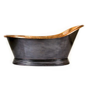 Luxury Freestanding Clawfoot Copper <b>Bathtub</b> Antique Hand-Hammered Oval Soaking Tub For Hotel & Home Bathroom <b>Accessory</b> - Product Image 5