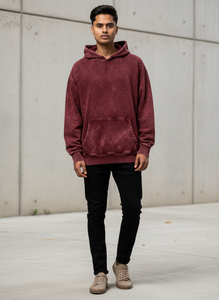 Sudadera con Capucha Personalizada con Lavado Ácido, Estilo Vintage, 500GSM, Talla Grande, Felpa, Ropa Urbana para Hombre, Muestra OEM Disponible - Product Image 5