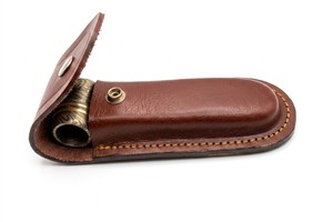 Jexmoo Pipa de Fumar Tradicional de Acero de Damasco Hecha a Mano, Reutilizable, con Funda de Cuero, Regalo para Papá - Product Image 4