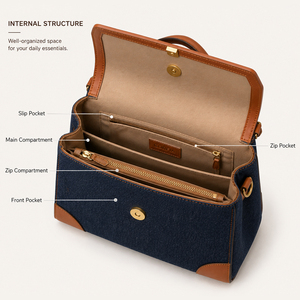 Bolso de Mano Original para Mujer, Marca Privada Gorfia, Bolso Tote de Cuero PU, Correa de Hombro Ajustable, Diseño con Compartimentos - Product Image 6