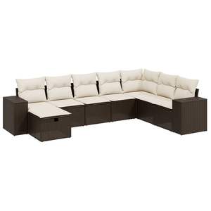 Conjunto de Sofás Modulares Grandes para Jardín, en Poliratán Marrón y Acero, Muebles Modernos para Exteriores - Product Image 2